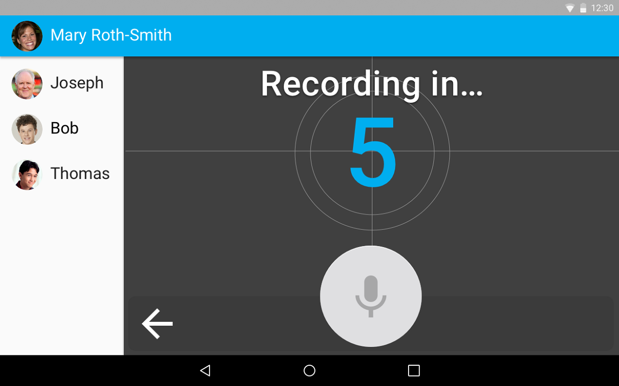 A five-second countdown before recording begins